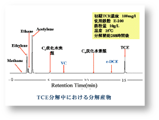 TCE分解中における分解産物